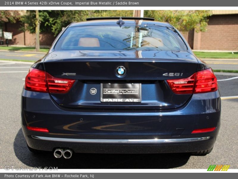 Imperial Blue Metallic / Saddle Brown 2014 BMW 4 Series 428i xDrive Coupe