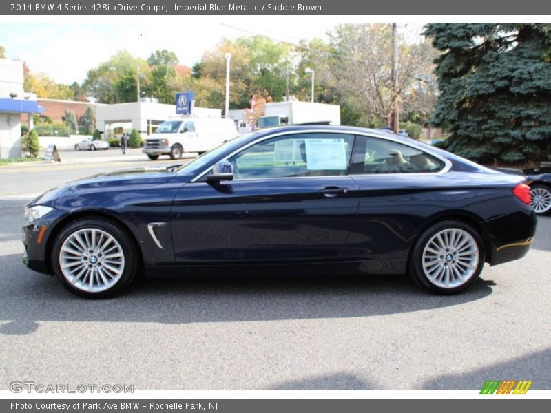 Imperial Blue Metallic / Saddle Brown 2014 BMW 4 Series 428i xDrive Coupe