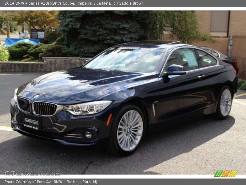 Imperial Blue Metallic / Saddle Brown 2014 BMW 4 Series 428i xDrive Coupe