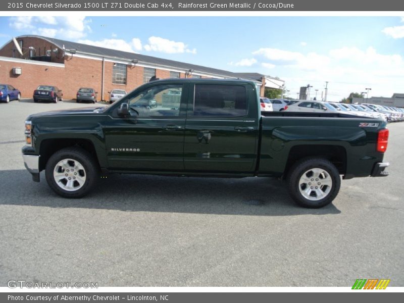 Rainforest Green Metallic / Cocoa/Dune 2015 Chevrolet Silverado 1500 LT Z71 Double Cab 4x4