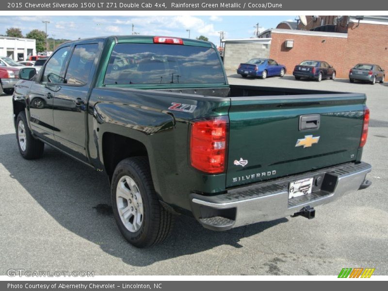 Rainforest Green Metallic / Cocoa/Dune 2015 Chevrolet Silverado 1500 LT Z71 Double Cab 4x4