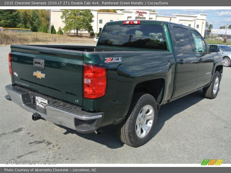 Rainforest Green Metallic / Cocoa/Dune 2015 Chevrolet Silverado 1500 LT Z71 Double Cab 4x4