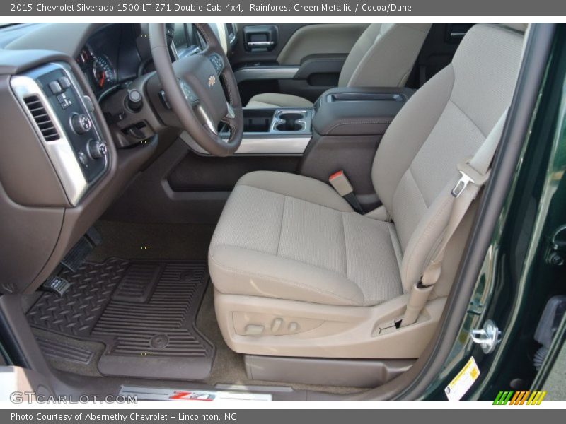 Rainforest Green Metallic / Cocoa/Dune 2015 Chevrolet Silverado 1500 LT Z71 Double Cab 4x4