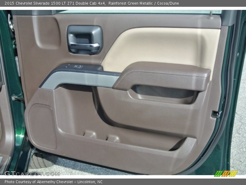 Rainforest Green Metallic / Cocoa/Dune 2015 Chevrolet Silverado 1500 LT Z71 Double Cab 4x4