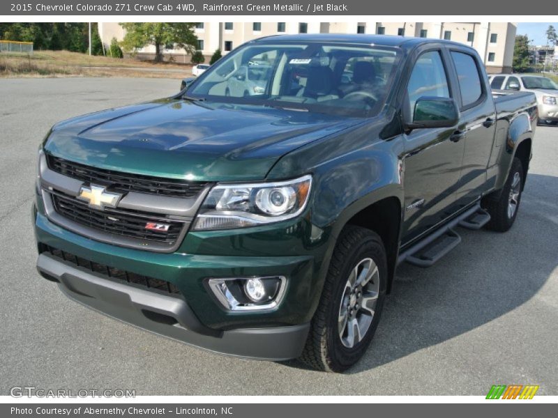 Rainforest Green Metallic / Jet Black 2015 Chevrolet Colorado Z71 Crew Cab 4WD