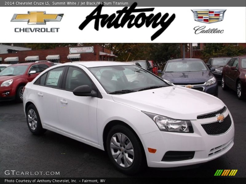 Summit White / Jet Black/Medium Titanium 2014 Chevrolet Cruze LS
