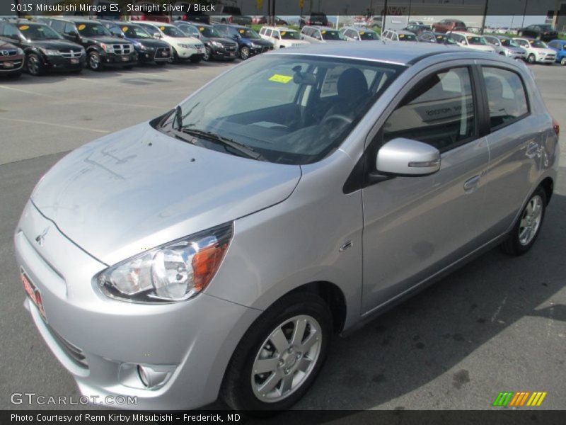 Starlight Silver / Black 2015 Mitsubishi Mirage ES