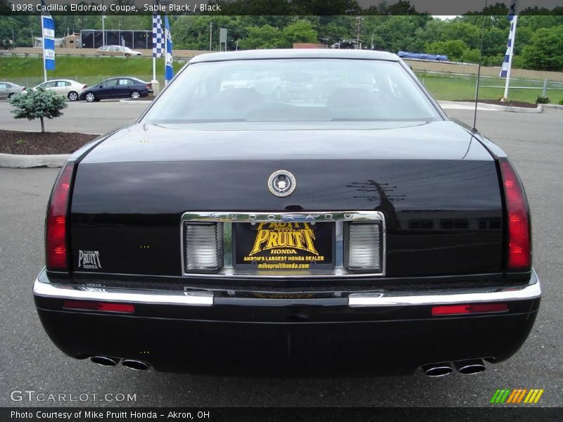 Sable Black / Black 1998 Cadillac Eldorado Coupe