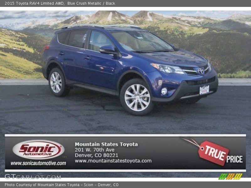 Blue Crush Metallic / Black 2015 Toyota RAV4 Limited AWD
