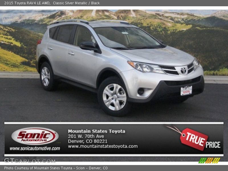 Classic Silver Metallic / Black 2015 Toyota RAV4 LE AWD