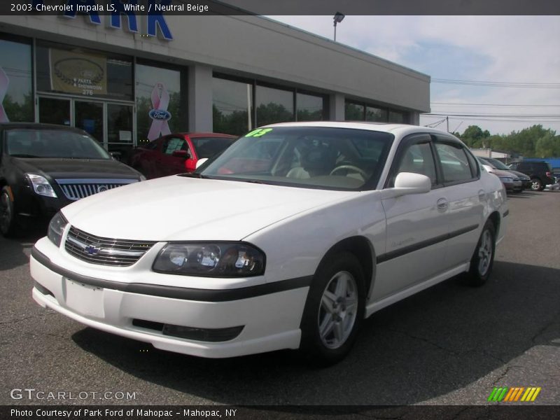 White / Neutral Beige 2003 Chevrolet Impala LS