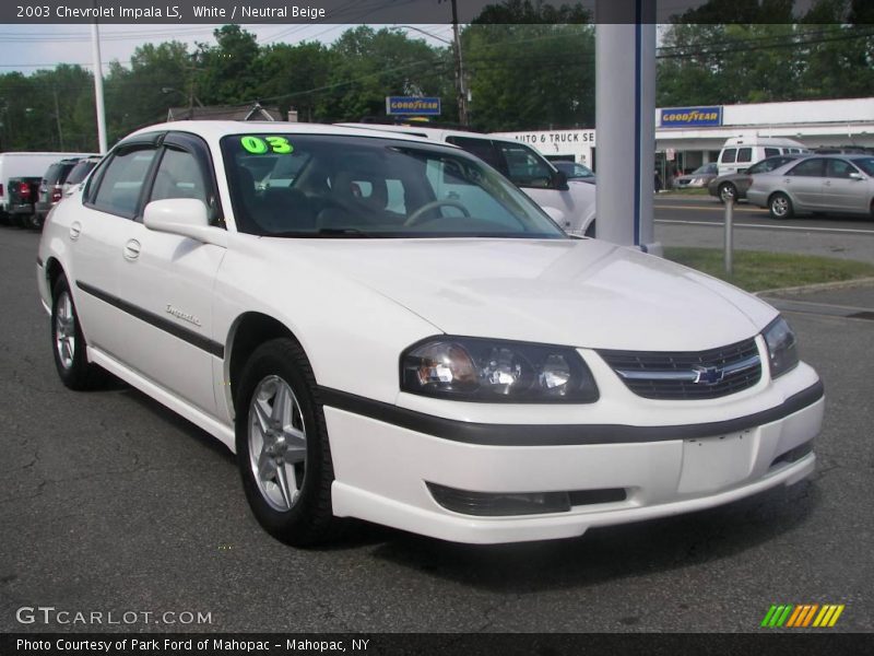 White / Neutral Beige 2003 Chevrolet Impala LS