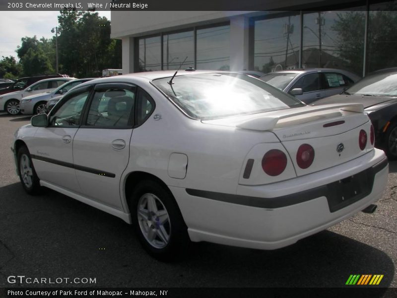 White / Neutral Beige 2003 Chevrolet Impala LS