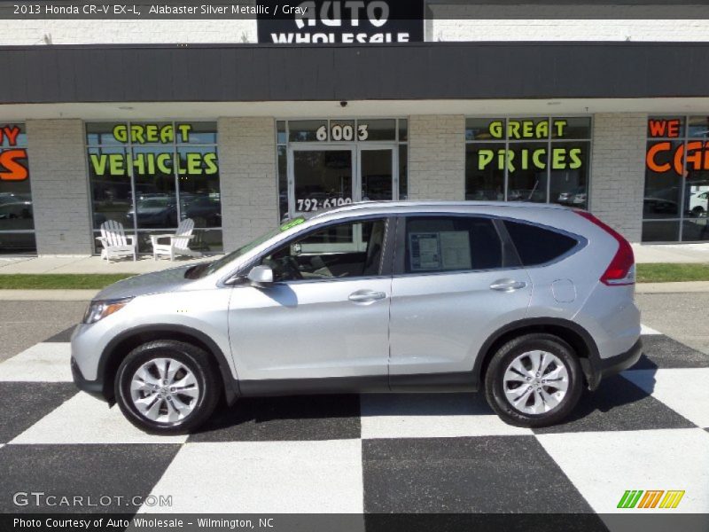 Alabaster Silver Metallic / Gray 2013 Honda CR-V EX-L