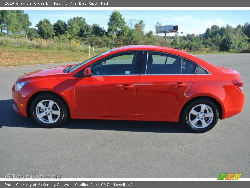 Red Hot / Jet Black/Sport Red 2014 Chevrolet Cruze LT