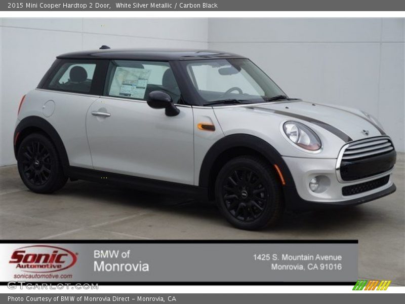 White Silver Metallic / Carbon Black 2015 Mini Cooper Hardtop 2 Door