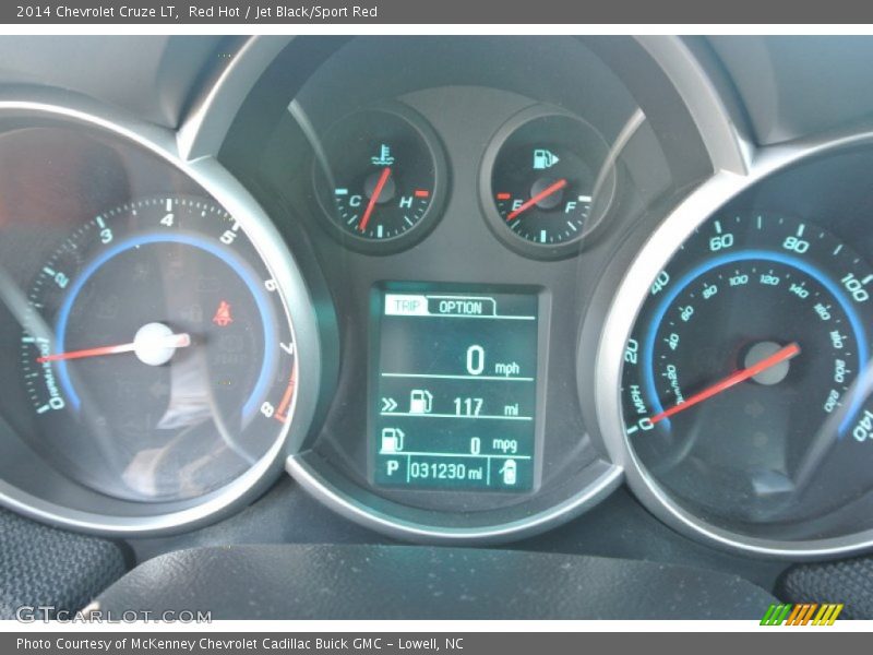 Red Hot / Jet Black/Sport Red 2014 Chevrolet Cruze LT