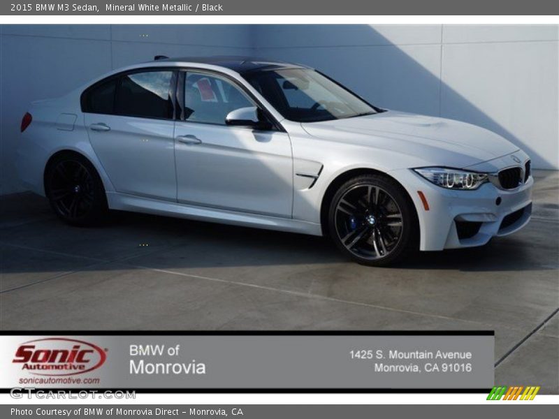 Mineral White Metallic / Black 2015 BMW M3 Sedan