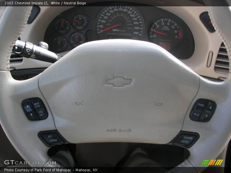 White / Neutral Beige 2003 Chevrolet Impala LS