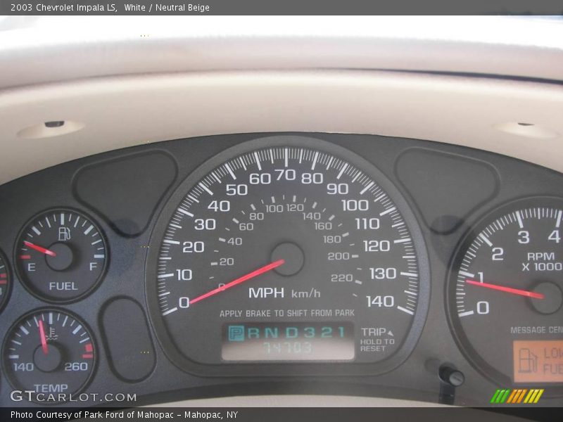 White / Neutral Beige 2003 Chevrolet Impala LS