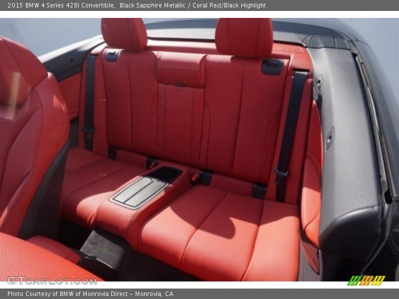 Black Sapphire Metallic / Coral Red/Black Highlight 2015 BMW 4 Series 428i Convertible