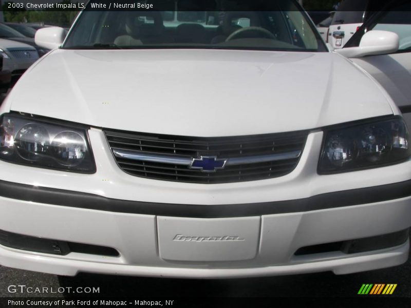 White / Neutral Beige 2003 Chevrolet Impala LS