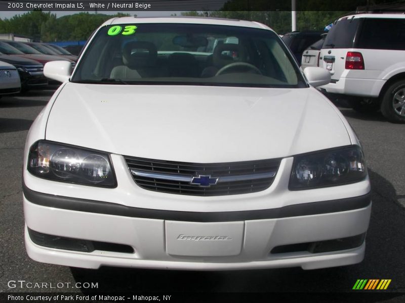 White / Neutral Beige 2003 Chevrolet Impala LS