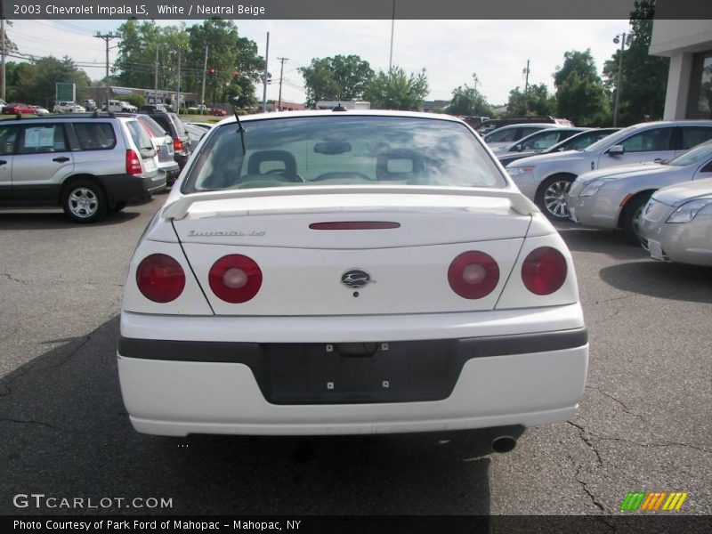 White / Neutral Beige 2003 Chevrolet Impala LS