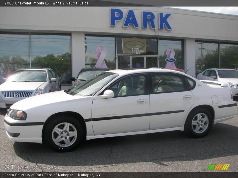 White / Neutral Beige 2003 Chevrolet Impala LS