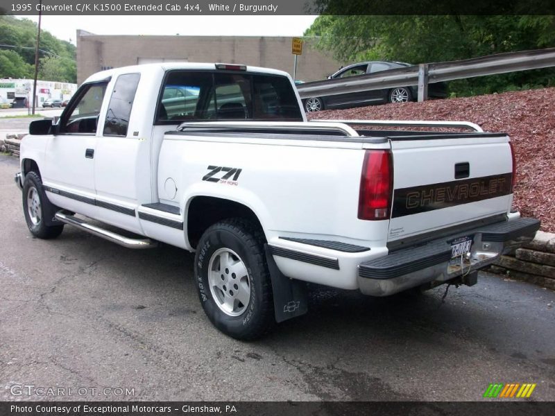 White / Burgundy 1995 Chevrolet C/K K1500 Extended Cab 4x4