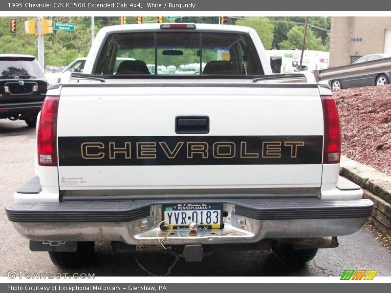 White / Burgundy 1995 Chevrolet C/K K1500 Extended Cab 4x4