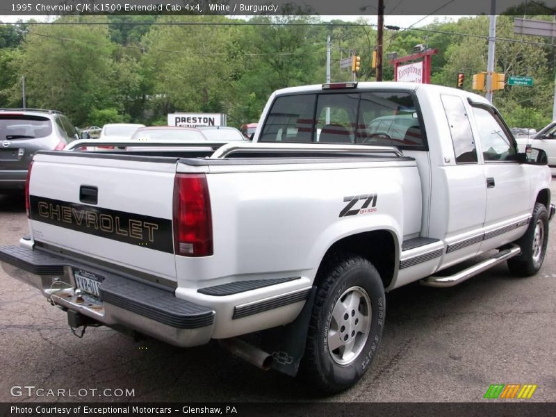 White / Burgundy 1995 Chevrolet C/K K1500 Extended Cab 4x4