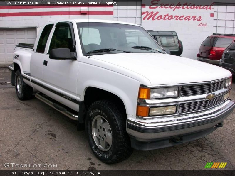White / Burgundy 1995 Chevrolet C/K K1500 Extended Cab 4x4