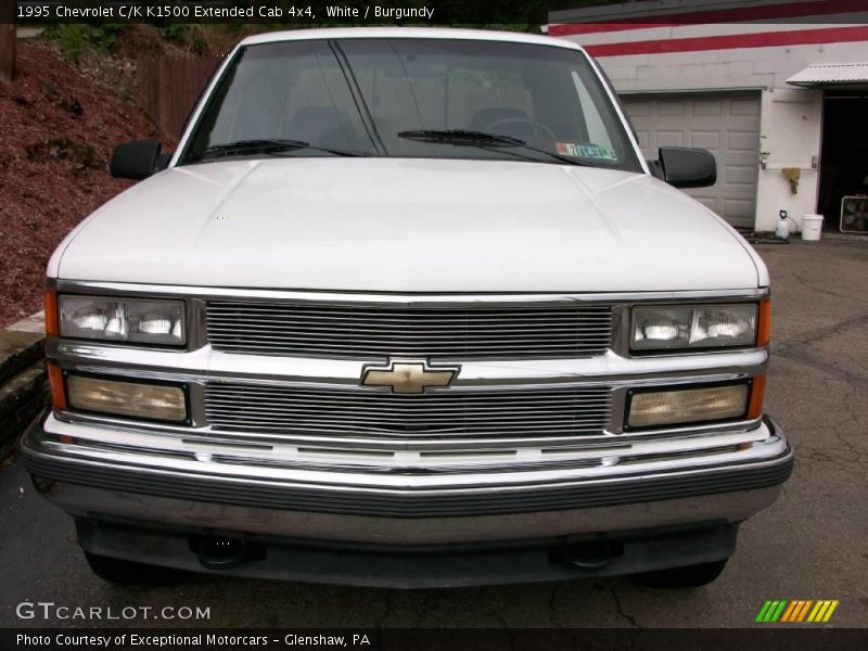 White / Burgundy 1995 Chevrolet C/K K1500 Extended Cab 4x4
