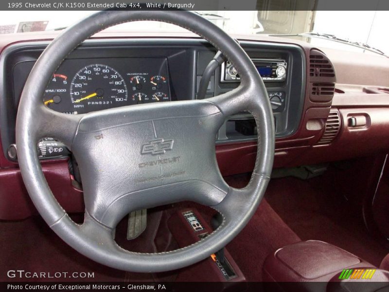 White / Burgundy 1995 Chevrolet C/K K1500 Extended Cab 4x4