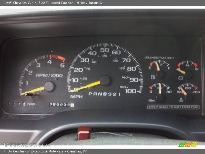 White / Burgundy 1995 Chevrolet C/K K1500 Extended Cab 4x4