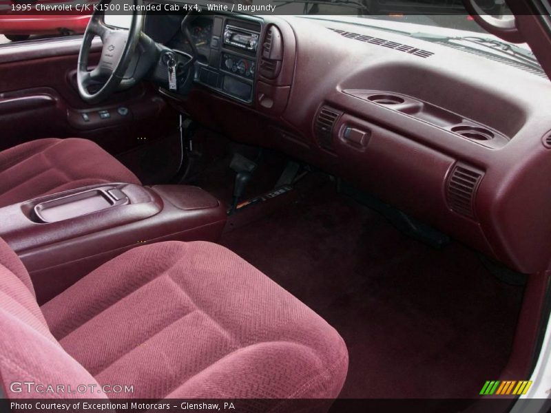 White / Burgundy 1995 Chevrolet C/K K1500 Extended Cab 4x4