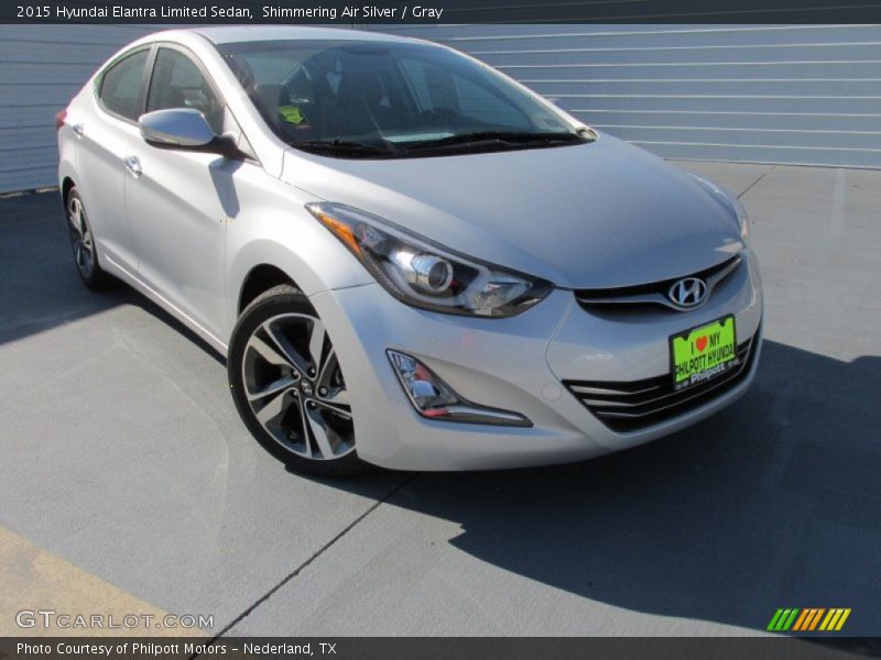 Shimmering Air Silver / Gray 2015 Hyundai Elantra Limited Sedan