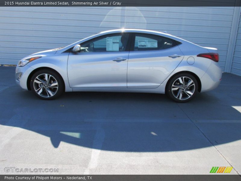 Shimmering Air Silver / Gray 2015 Hyundai Elantra Limited Sedan