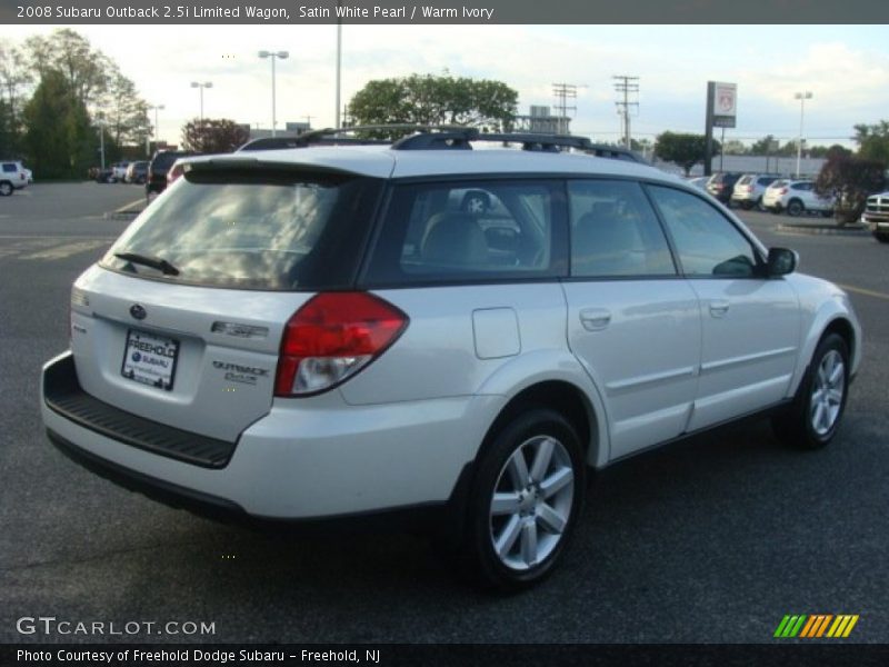 Satin White Pearl / Warm Ivory 2008 Subaru Outback 2.5i Limited Wagon