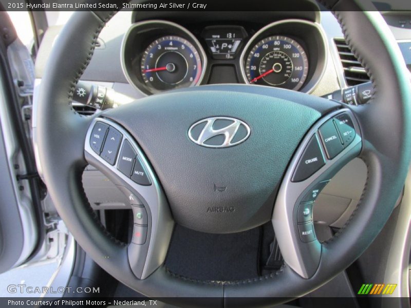 Shimmering Air Silver / Gray 2015 Hyundai Elantra Limited Sedan