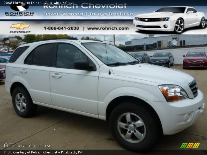 Clear White / Gray 2008 Kia Sorento LX 4x4