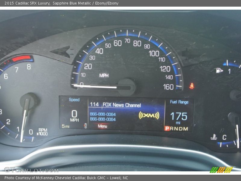 Sapphire Blue Metallic / Ebony/Ebony 2015 Cadillac SRX Luxury