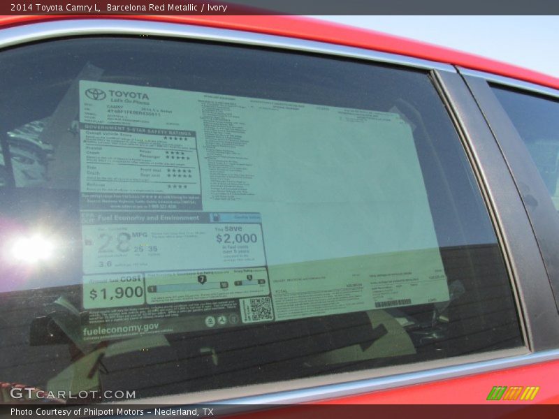 Barcelona Red Metallic / Ivory 2014 Toyota Camry L