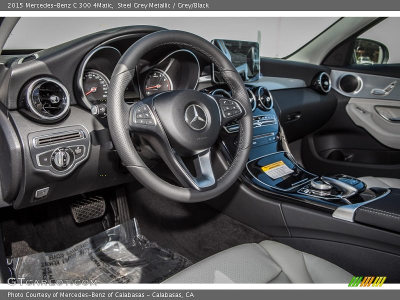 Steel Grey Metallic / Grey/Black 2015 Mercedes-Benz C 300 4Matic