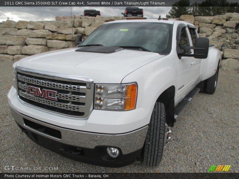 Summit White / Dark Titanium/Light Titanium 2011 GMC Sierra 3500HD SLT Crew Cab 4x4