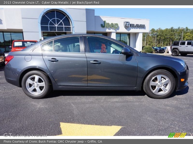 Cyber Gray Metallic / Jet Black/Sport Red 2013 Chevrolet Cruze LT