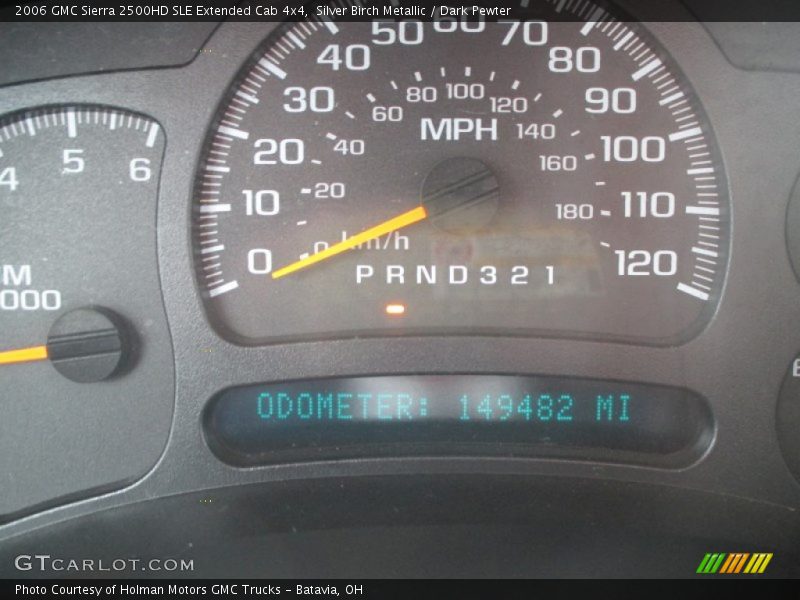 Silver Birch Metallic / Dark Pewter 2006 GMC Sierra 2500HD SLE Extended Cab 4x4