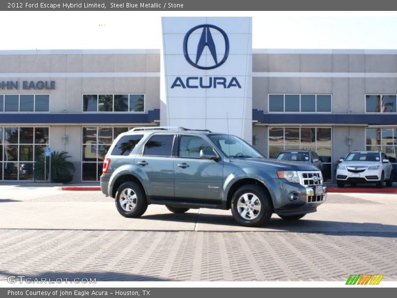 Steel Blue Metallic / Stone 2012 Ford Escape Hybrid Limited