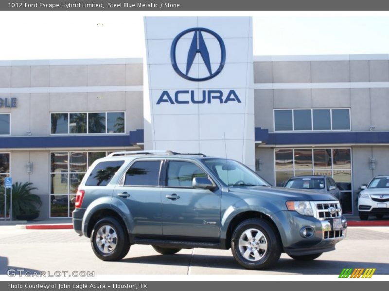 Steel Blue Metallic / Stone 2012 Ford Escape Hybrid Limited